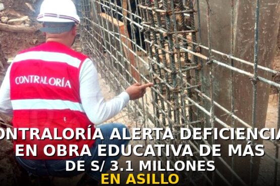 Contraloría alerta deficiencias en obra educativa de más de S/ 3.1 millones en Asillo