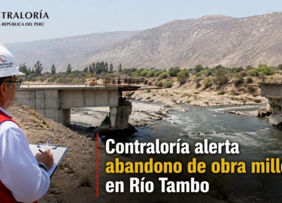 Contraloría alerta abandono de obra millonaria en Río Tambo
