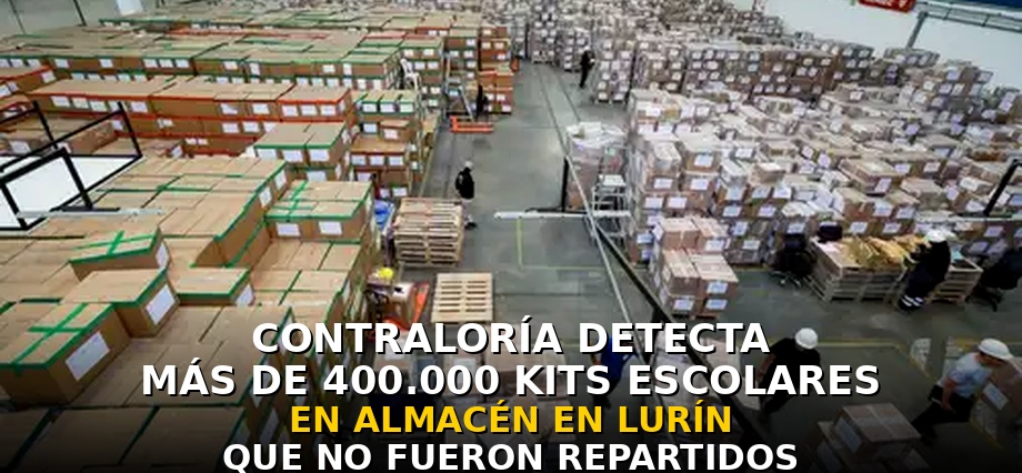 Contraloría detecta más de 400.000 kits escolares en almacén en Lurín que no fueron repartidos a zonas vulnerables