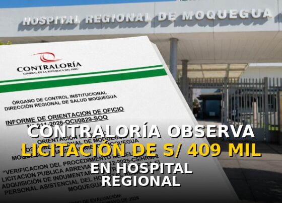 Contraloría observa licitación de S/ 409 mil en Hospital Regional