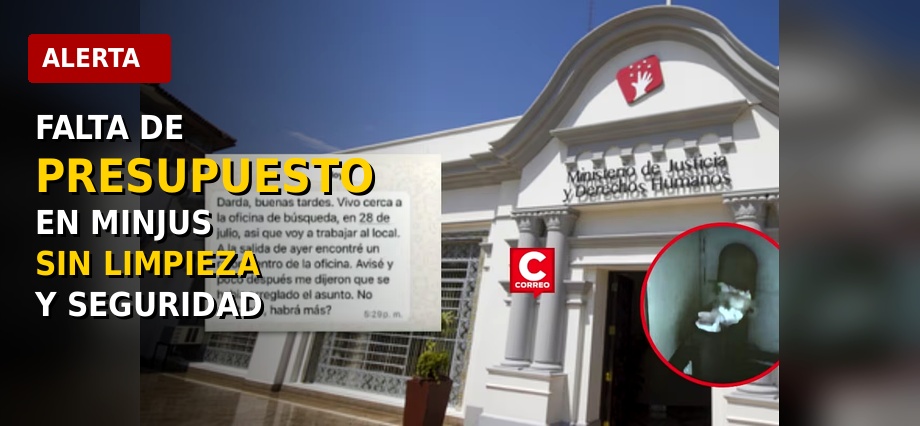 Falta de presupuesto en el Ministerio de Justicia dejó sin limpieza y seguridad a la entidad