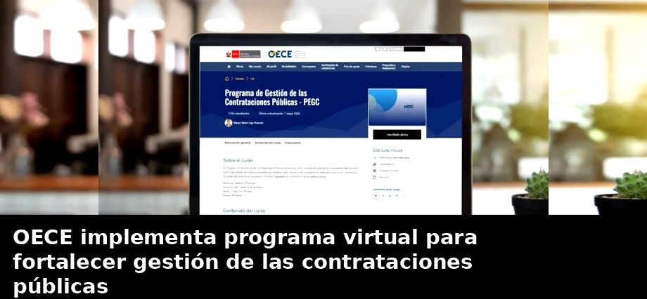 OECE implementa programa virtual para fortalecer gestión de las contrataciones públicas