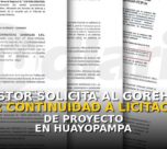 Postor solicita al Gorehco dar continuidad a licitación de proyecto en Huayopampa