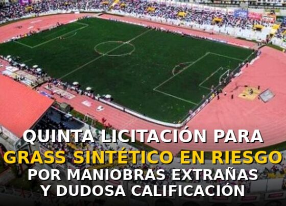 Quinta licitación para instalar el Grass sintético en el Estadio Enrique Torres Belón en riesgo por maniobras extrañas y dudosa calificación