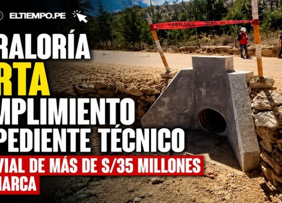 Contraloría alerta incumplimiento de expediente técnico en obra vial de más de S/35 millones en Cajamarca