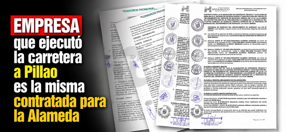 Empresa que ejecutó la carretera a Pillao es la misma contratada para la Alameda