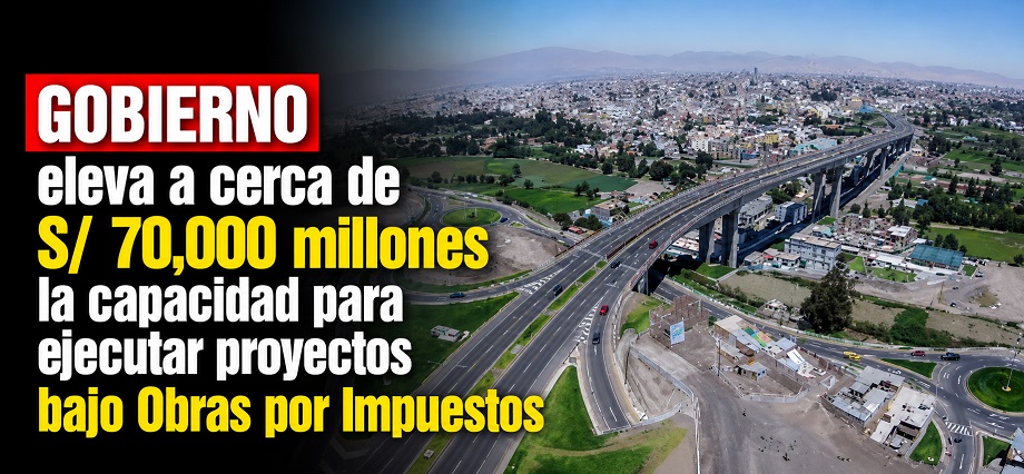 Gobierno eleva a cerca de S/ 70,000 millones la capacidad para ejecutar proyectos bajo Obras por Impuestos