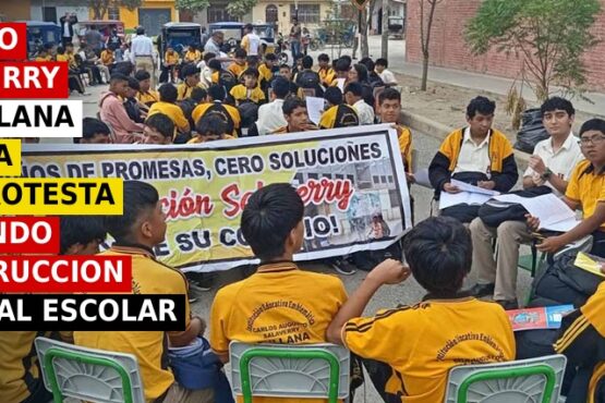 Colegio Salaverry de Sullana realiza una protesta más exigiendo construcción de local escolar