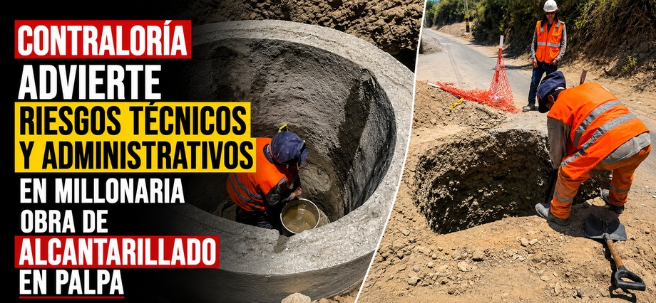 Contraloría advierte riesgos técnicos y administrativos en millonaria obra de alcantarillado en Palpa