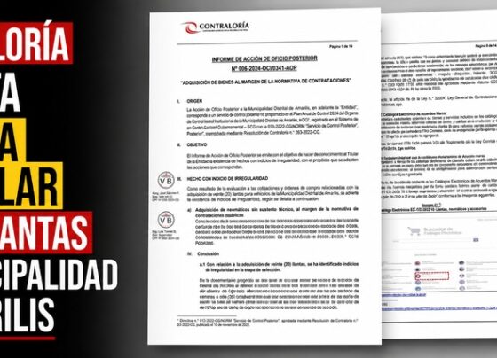 Contraloría detecta compra irregular de 20 llantas en Municipalidad de Amarilis