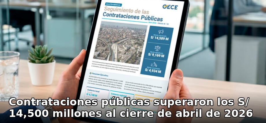 Contrataciones públicas superaron los S/ 14,500 millones al cierre de abril de 2026