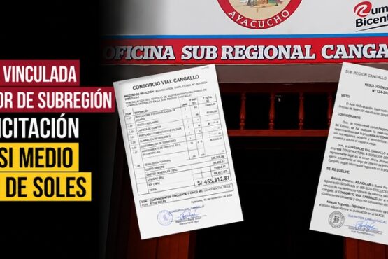 Empresa vinculada a director de subregión gana licitación por casi medio millón de soles