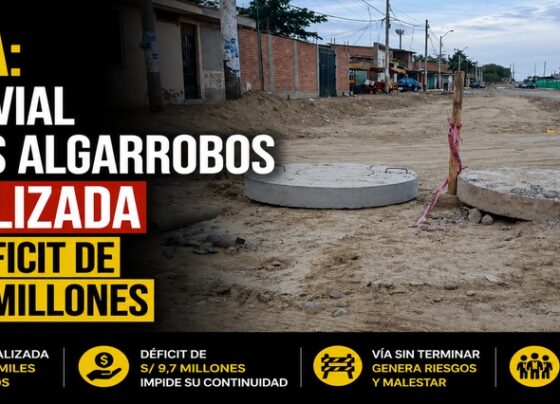 Piura: Obra vial de Los Algarrobos paralizada por déficit de S/ 9,7 millones