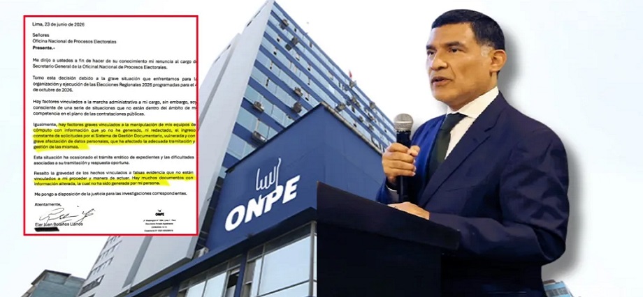 Renunció secretario general de la ONPE por irregularidades en contrataciones para las ERM