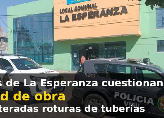 Vecinos de La Esperanza cuestionan calidad de obra tras reiteradas roturas de tuberías
