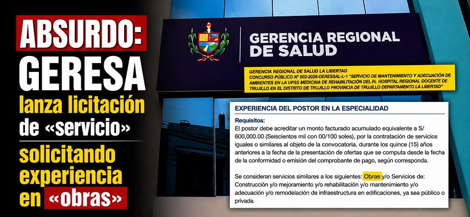 Absurdo: GERESA lanza licitación de «servicio» solicitando experiencia en «obras»