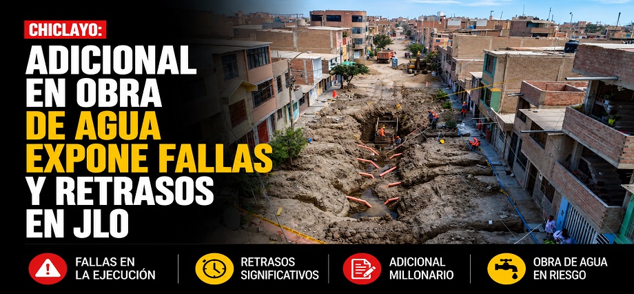 Chiclayo: adicional en obra de agua expone fallas y retrasos en JLO