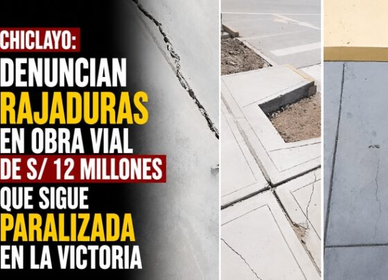 Chiclayo: denuncian rajaduras en obra vial de S/ 12 millones que sigue paralizada en La Victoria