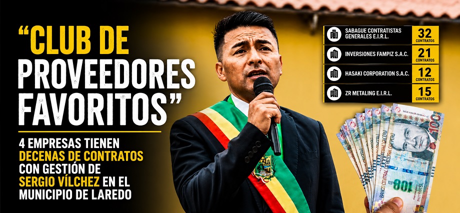 “Club de proveedores favoritos”: 4 empresas tienen decenas de contratos con gestión de Sergio Vílchez en el municipio de Laredo