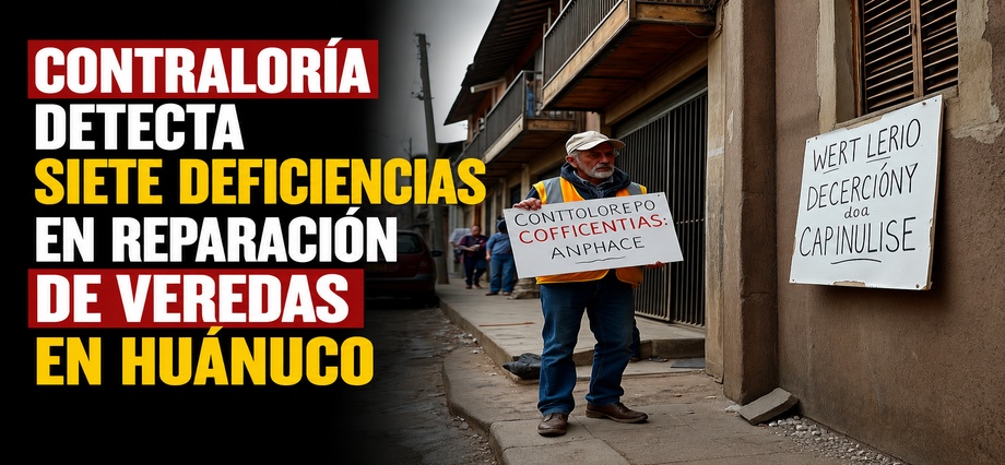 Contraloría detecta siete deficiencias en reparación de veredas en Huánuco