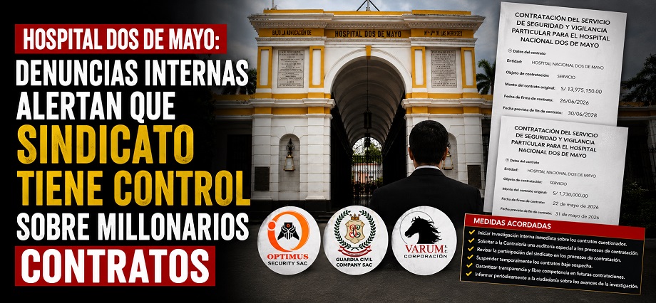 Hospital Dos de Mayo: denuncias internas alertan que sindicato tiene control sobre millonarios contratos