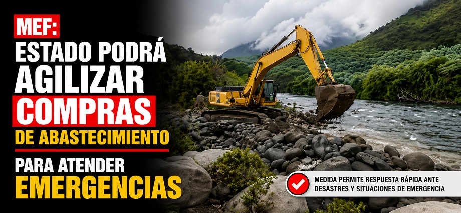 MEF: estado podrá agilizar compras de abastecimiento para atender emergencias