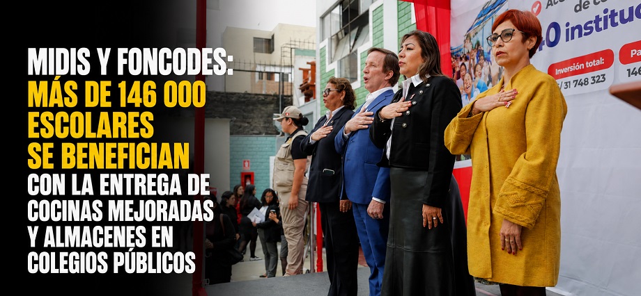 Midis y Foncodes: más de 146 000 escolares se benefician con la entrega de cocinas mejoradas y almacenes en colegios públicos