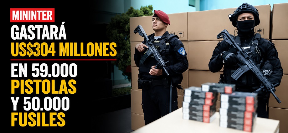 Mininter gastará US$304 millones en 59.000 pistolas y 50.000 fusiles