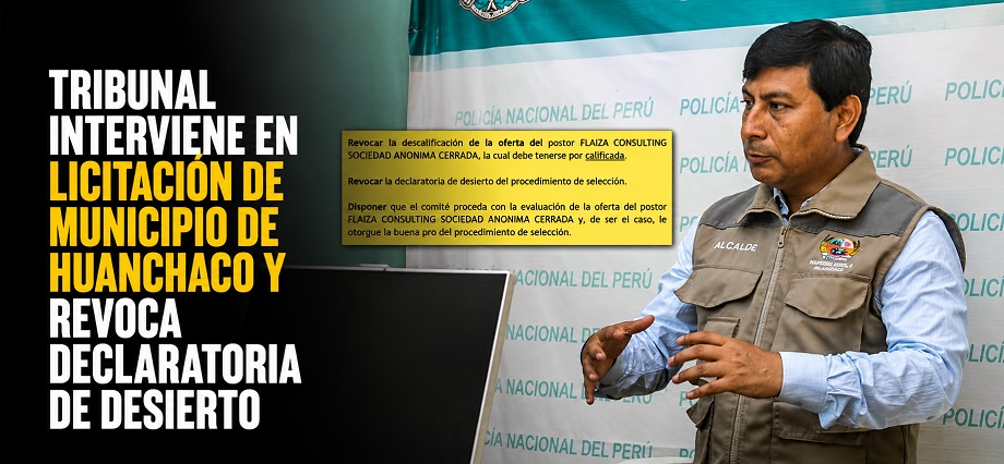 Tribunal interviene en licitación de municipio de Huanchaco y revoca declaratoria de desierto