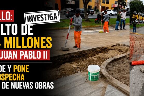 Trujillo: asfalto de S/1,4 millones en av. Juan Pablo II se hunde y pone bajo sospecha calidad de nuevas obras