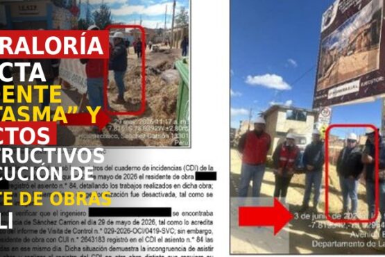 Contraloría Detecta Residente “Fantasma” y Defectos Constructivos en Ejecución de Paquete de Obras en SPLl