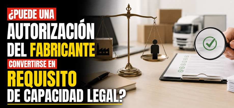 ¿Puede una autorización del fabricante convertirse en requisito de capacidad legal?