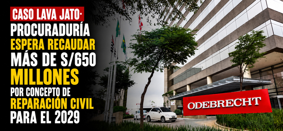 Caso Lava Jato: procuraduría espera recaudar más de S/650 millones por concepto de reparación civil para el 2029