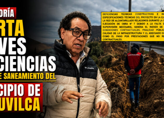 Contraloría alerta graves deficiencias en obra de saneamiento del municipio de Quiruvilca