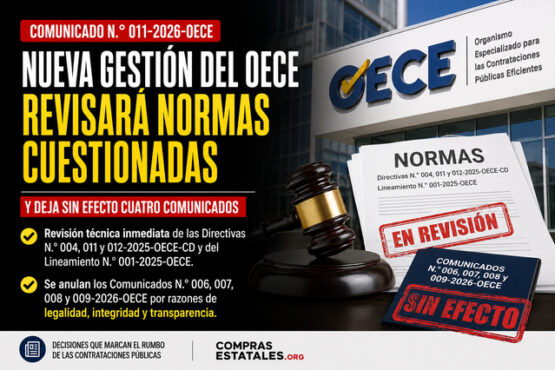 Nueva gestión del OECE revisará normas cuestionadas y deja sin efecto cuatro comunicados