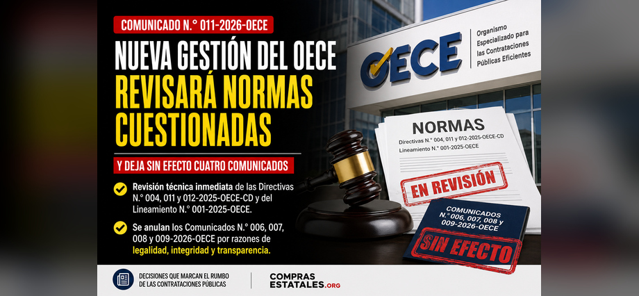 Nueva gestión del OECE revisará normas cuestionadas y deja sin efecto cuatro comunicados