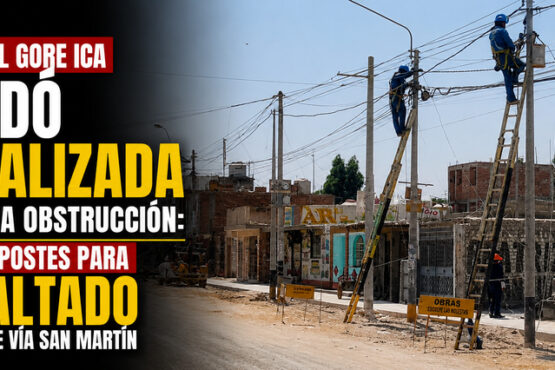 Obra del GORE Ica quedó paralizada por esta obstrucción: Retiran postes para asfaltado de la doble vía San Martín