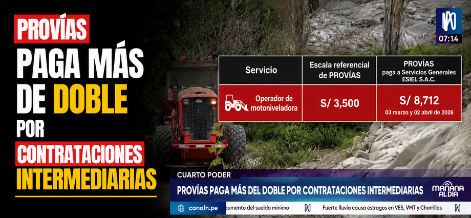 Provías paga más de doble por contrataciones intermediarias