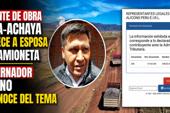 Residente de obra Arapa-Achaya favorece a esposa con camioneta y Gobernador de Puno desconoce del tema.