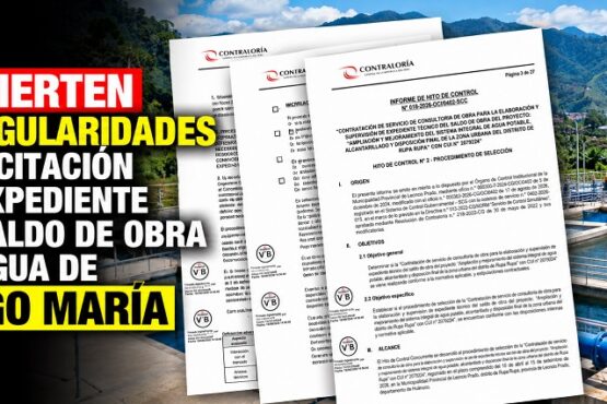 Advierten Irregularidades en licitación de expediente de saldo de obra de agua de Tingo María