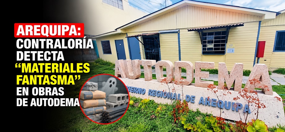 Arequipa: Contraloría detecta “materiales fantasma” en obras de Autodema