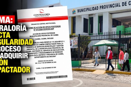 Casma: Contraloría detecta irregularidad en proceso para adquirir camión compactador