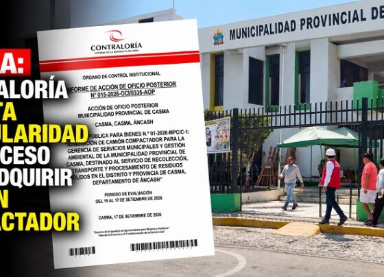 Casma: Contraloría detecta irregularidad en proceso para adquirir camión compactador