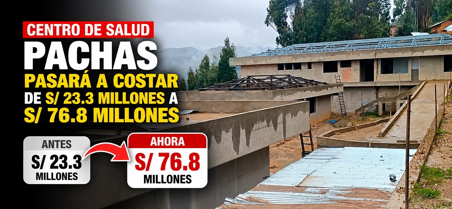 Centro de salud Pachas pasará a costar de S/ 23.3 millones a S/ 76.8 millones