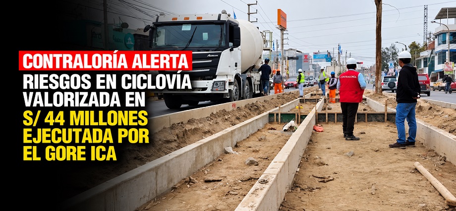 Contraloría alerta riesgos en ciclovía valorizada en S/ 44 millones ejecutada por el GORE Ica