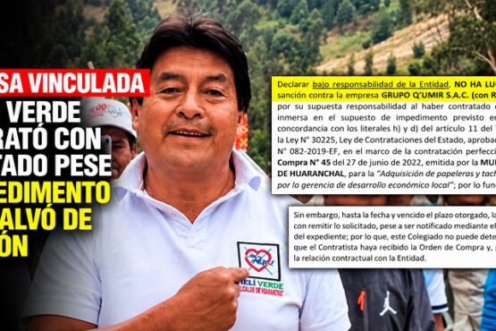 Empresa vinculada a Helí Verde contrató con el Estado pese a impedimento y se salvó de sanción