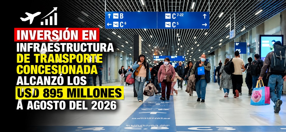 Inversión en infraestructura de transporte concesionada alcanzó los USD 895 millones a agosto del 2026