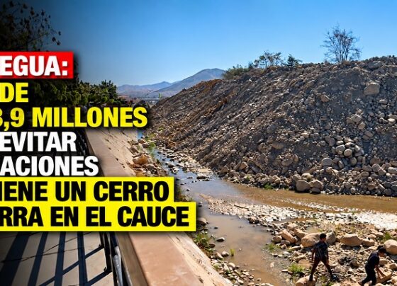 Moquegua: obra de S/ 108,9 millones para evitar inundaciones mantiene un cerro de tierra en el cauce