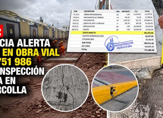 Puno: Denuncia alerta fallas en obra vial de S/ 751986 y pide inspección técnica en Paucarcolla
