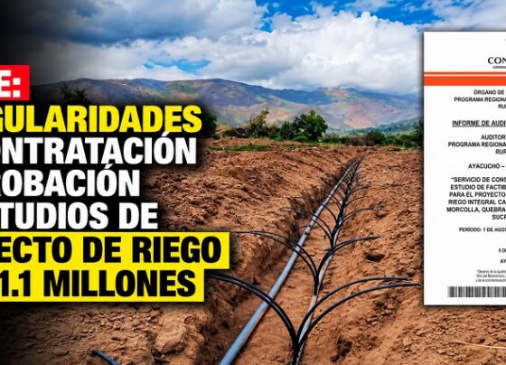 Sucre: irregularidades en contratación y aprobación de estudios de proyecto de riego de S/1.1 millones